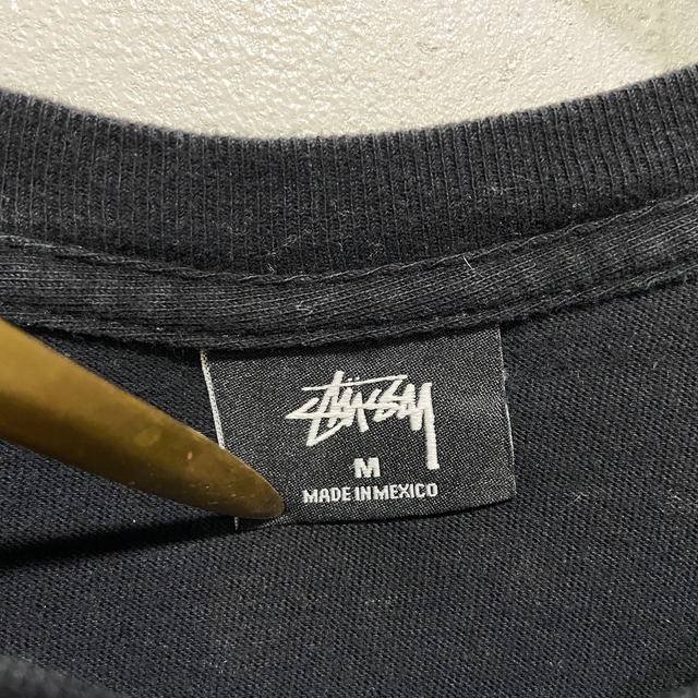 STUSSY ステューシー　ロゴプリントロンT ショーンフォント　ブラック　M