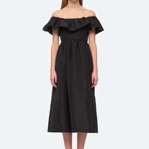 SEA NY　DIANA TAFFETA DRESS   BLACK