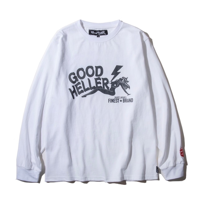 GOODHELLER " AMERICAN PINUP GIRL L/S TSHIRT " WHITE