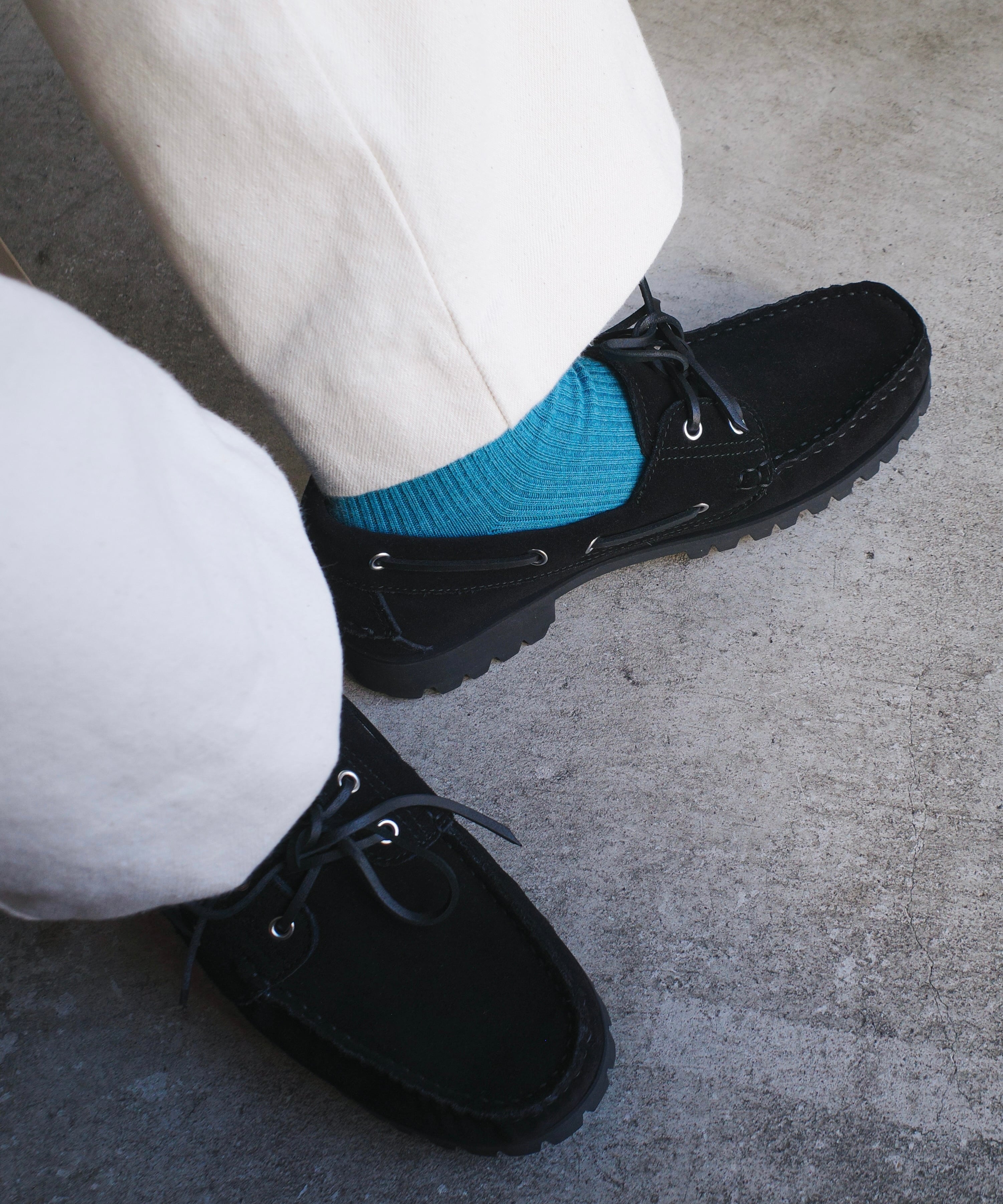 UNUSED / UH0633 SUICOKE DECK SHOES VIBRAMSOLE(BLACK) | AfterSchool
