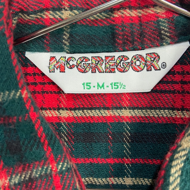MCGREGOR マクレガー ネルシャツ M ヘビーネル チェック柄 赤系