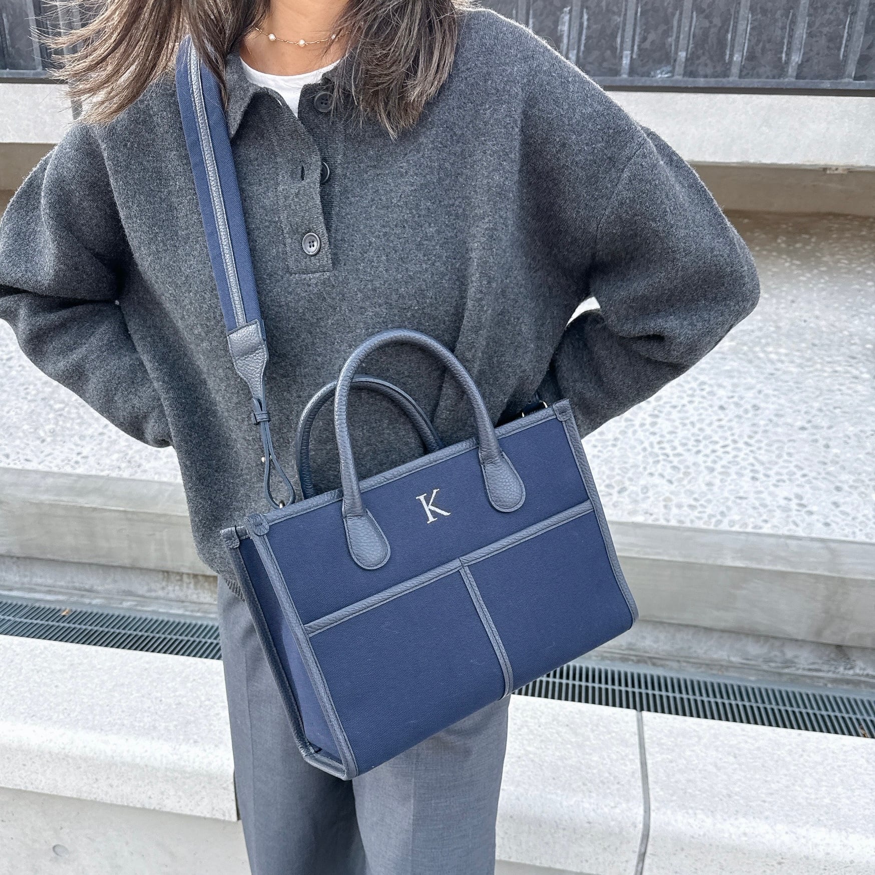 Buddy. canvas bag medium【NVY】 | NapA