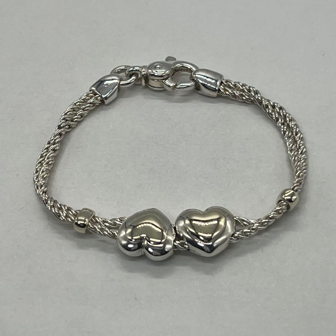 ティファニー TIFFANY ダブルロープ ダブルハート ブレスレット コンビ