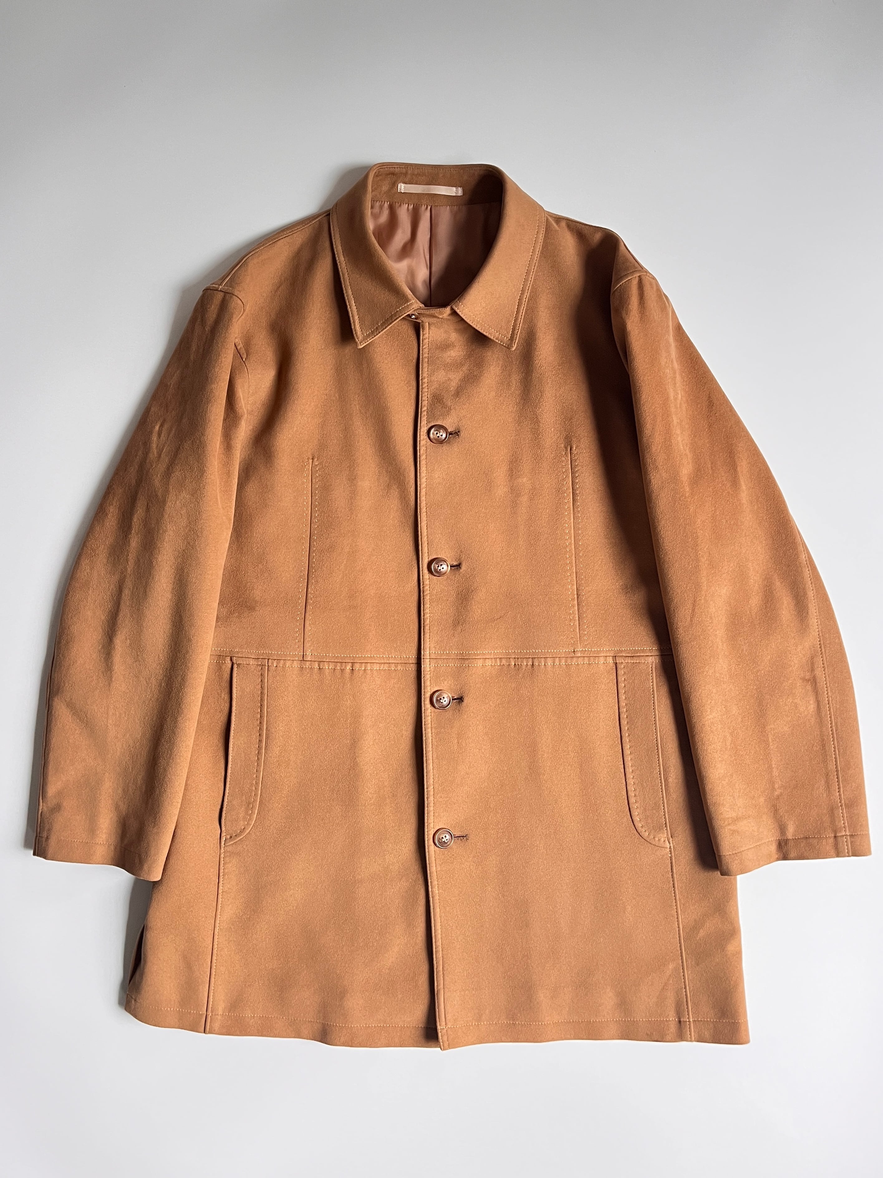 LANVIN COLLECTION ランバン コレクション フェイクスエード ハーフコート|キャメル|XL相当|古着 日本製 1990〜2000年代