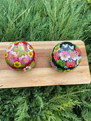 ペトリキウカ塗りのジュエリーボックス（人間国宝ホメンコ作）ウクライナ製