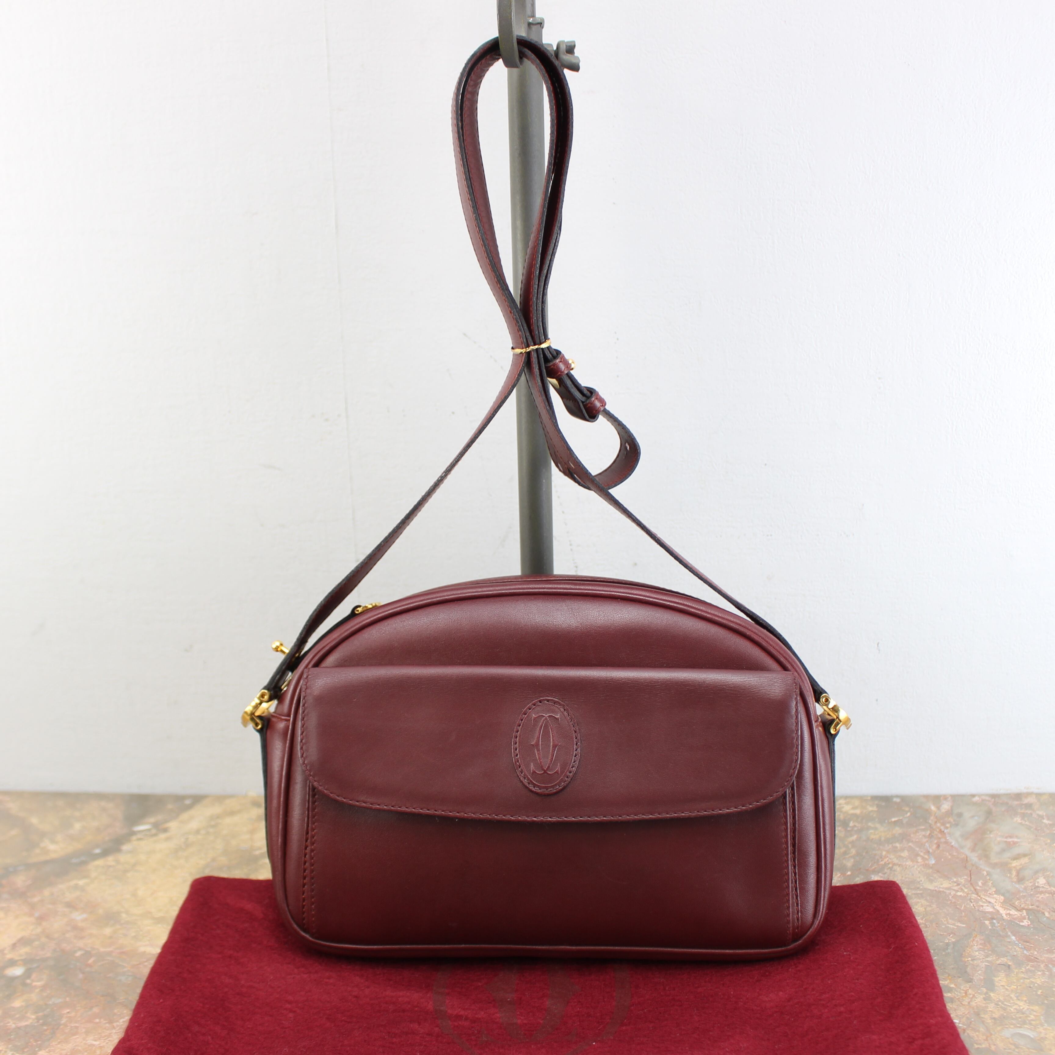 Cartier must LINE LEATHER SHOULDER BAG/オールドカルティエマスト ...