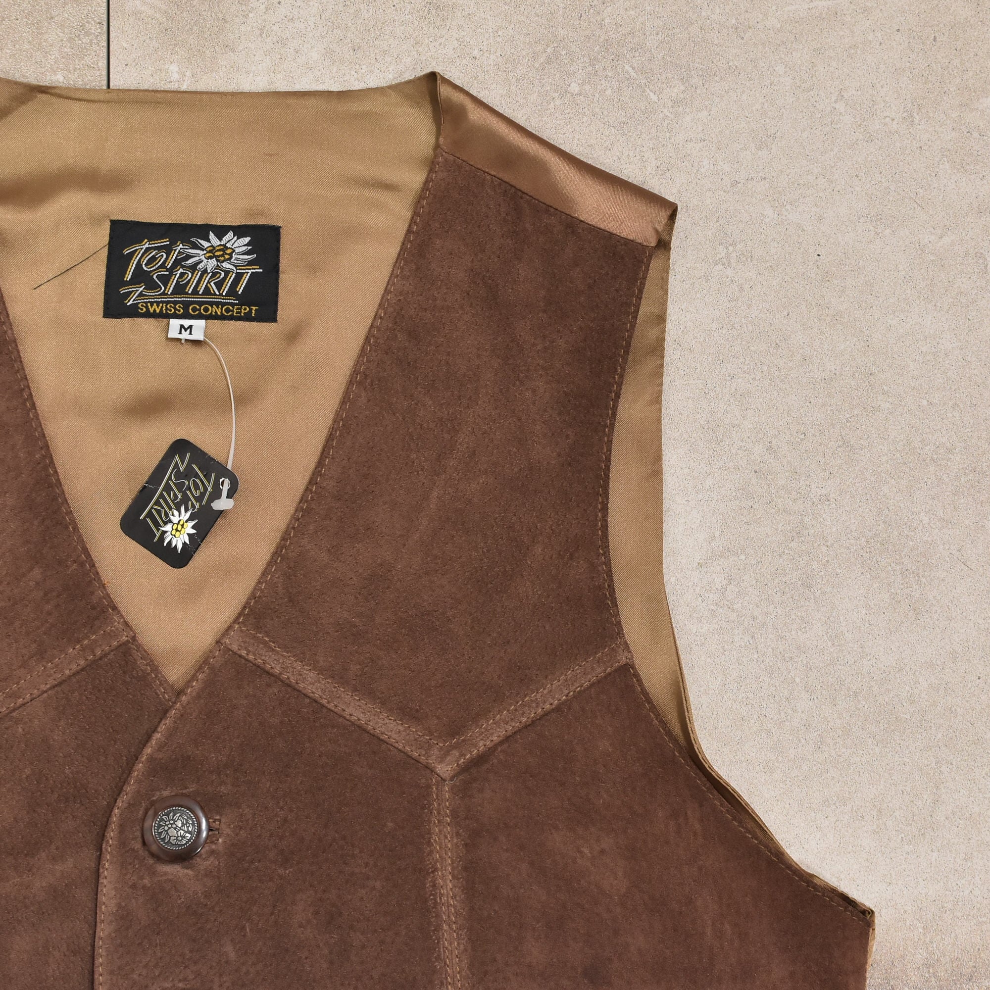 DS 90s～ TOP SHIRT SWISS CONCEPT leather vest | 古着屋 grin days