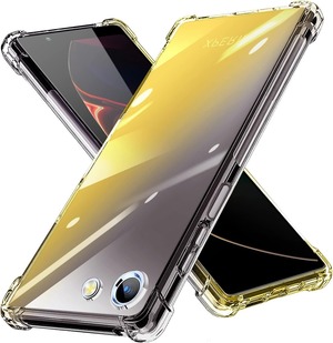 【新着特価】Xperia Ace ケース 耐衝撃 クリアSO-02L カバー クリア TPU 薄型 軽量 滑り止め 黄変防止 柔軟 Qi充電 衝撃吸収 指紋防止 米軍MIL規格取得 ワイヤレス充電に対応 カメラ保護 カバー 黑+金 331-Xperia Ace-08
