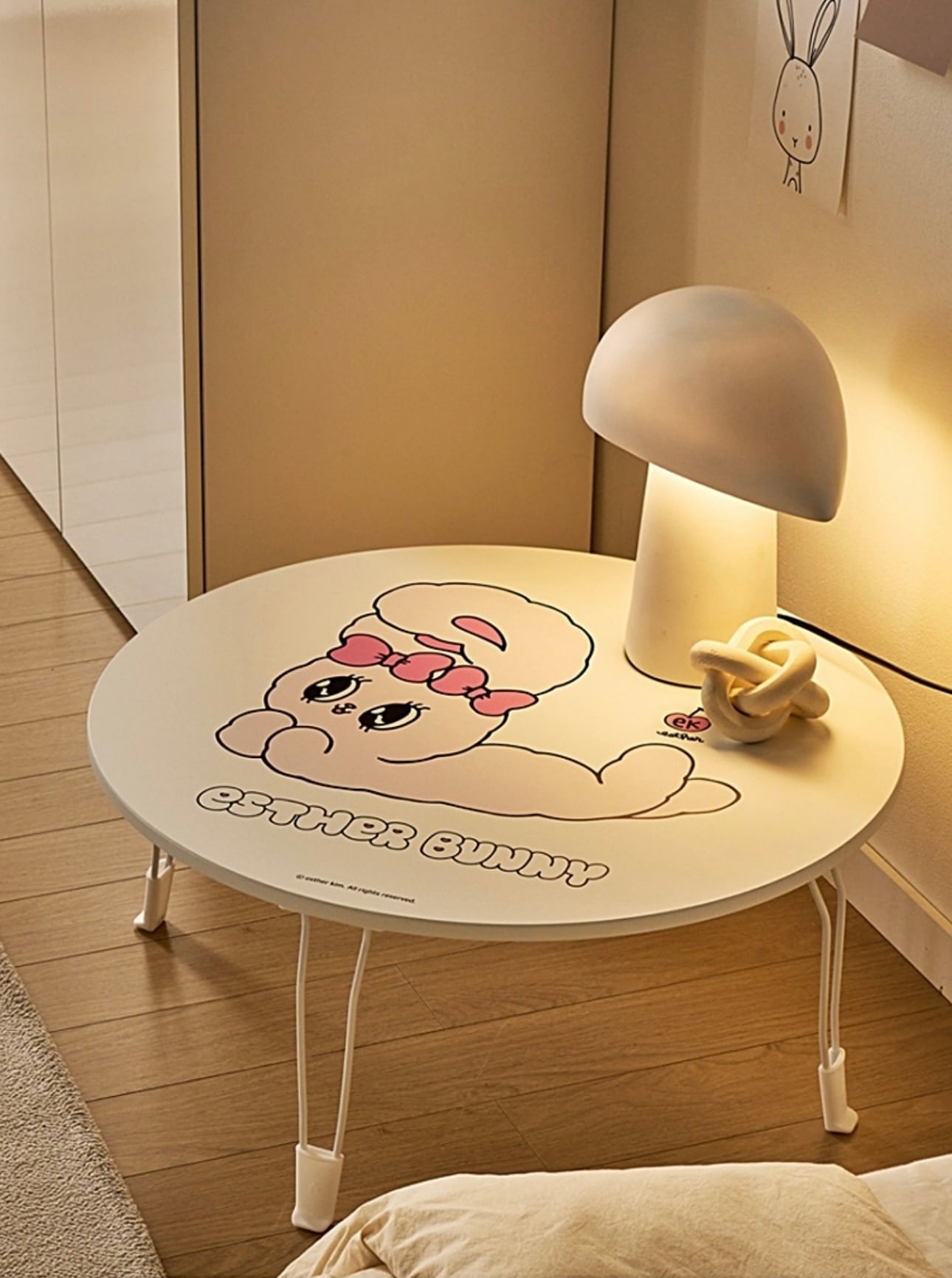 韓国公式】esther bunny folding table 600 5types / エスターバニー