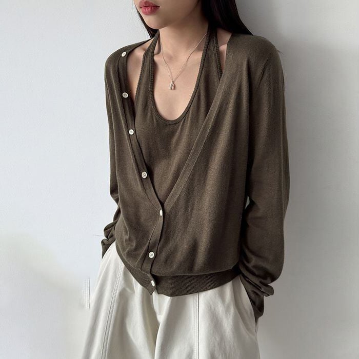 layered design knit top 14718