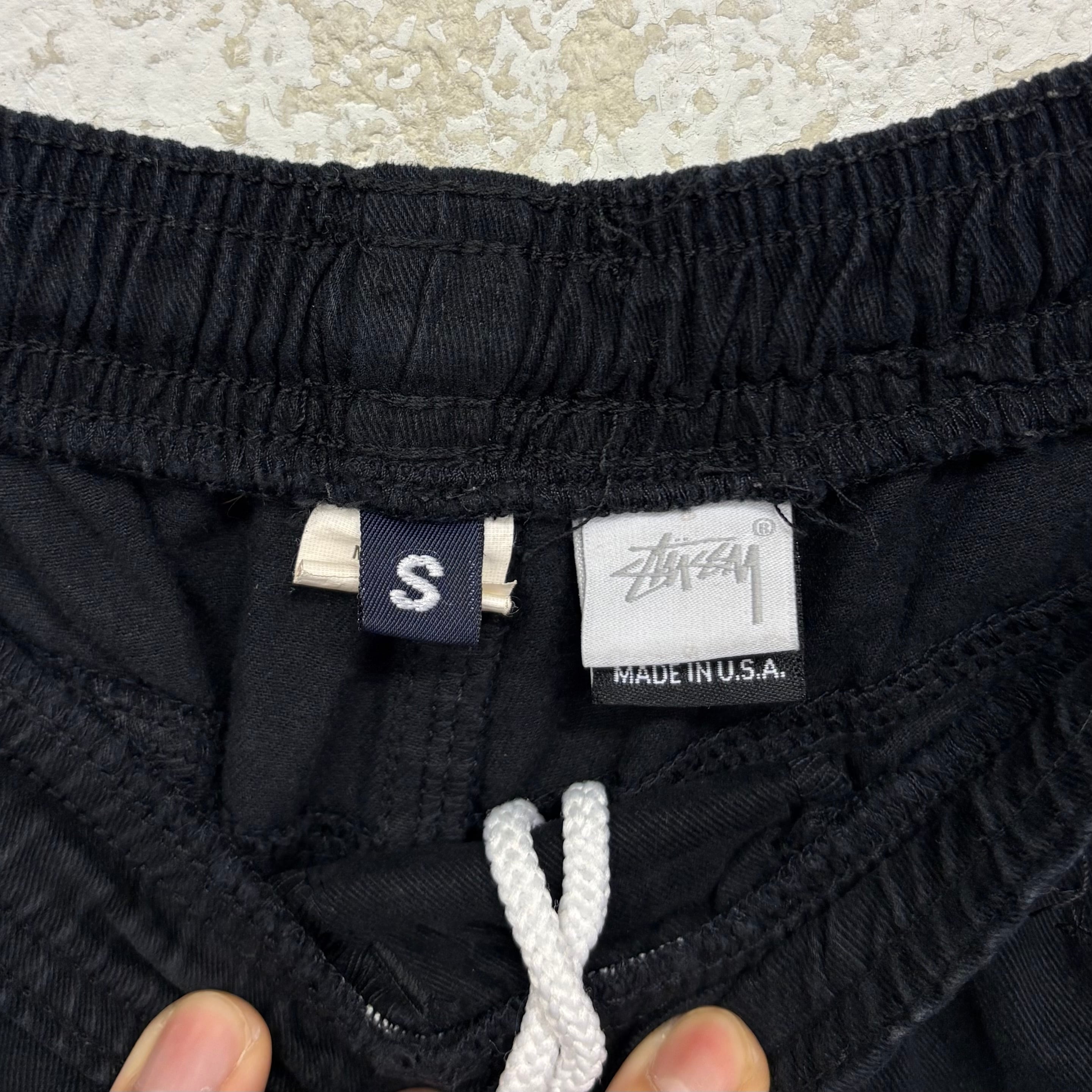 90's STUSSY beach shorts BLACK made in USA size/S ステューシー