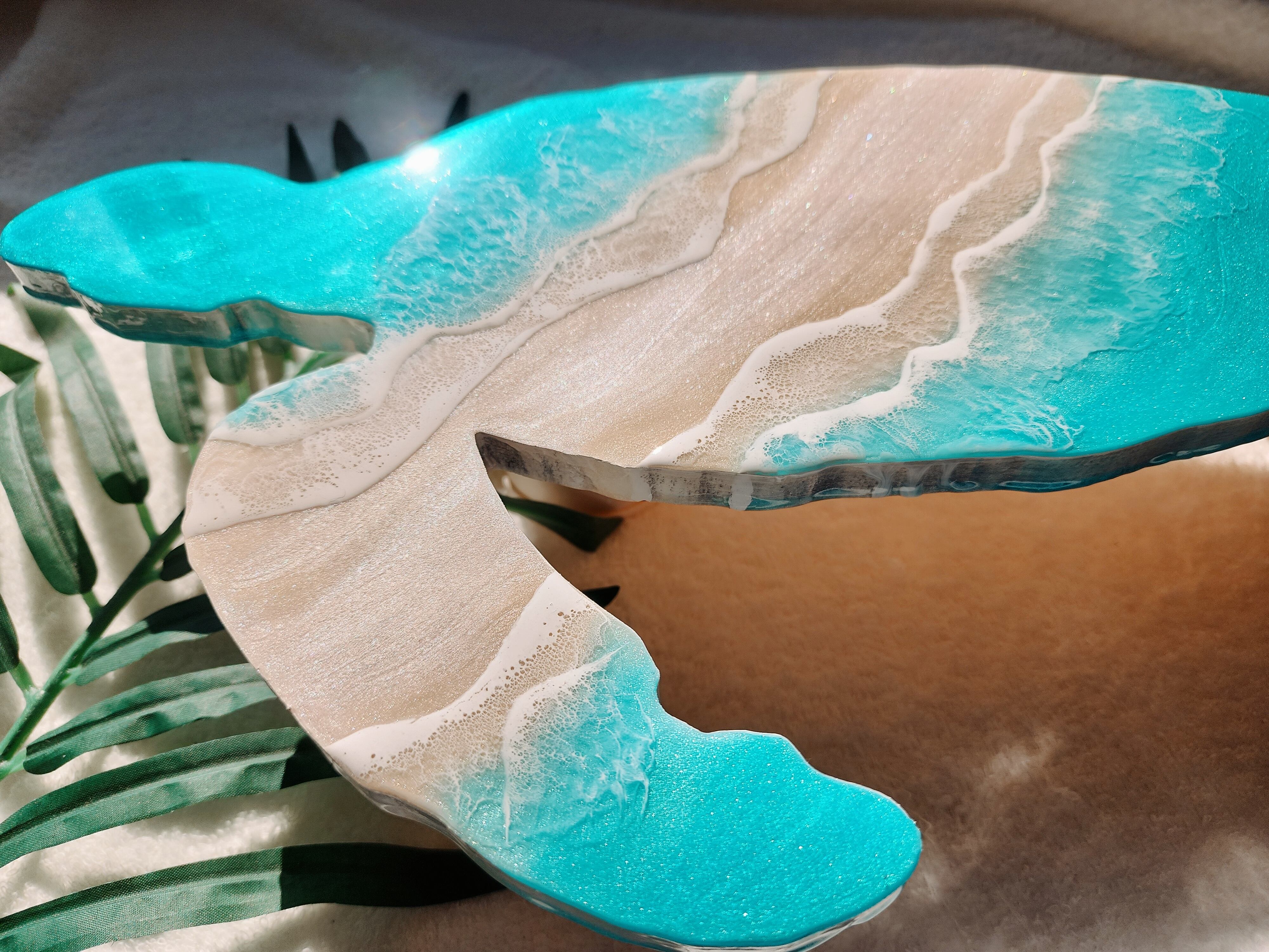 372.オーシャンレジンアート 横向きホヌ型パネル 小