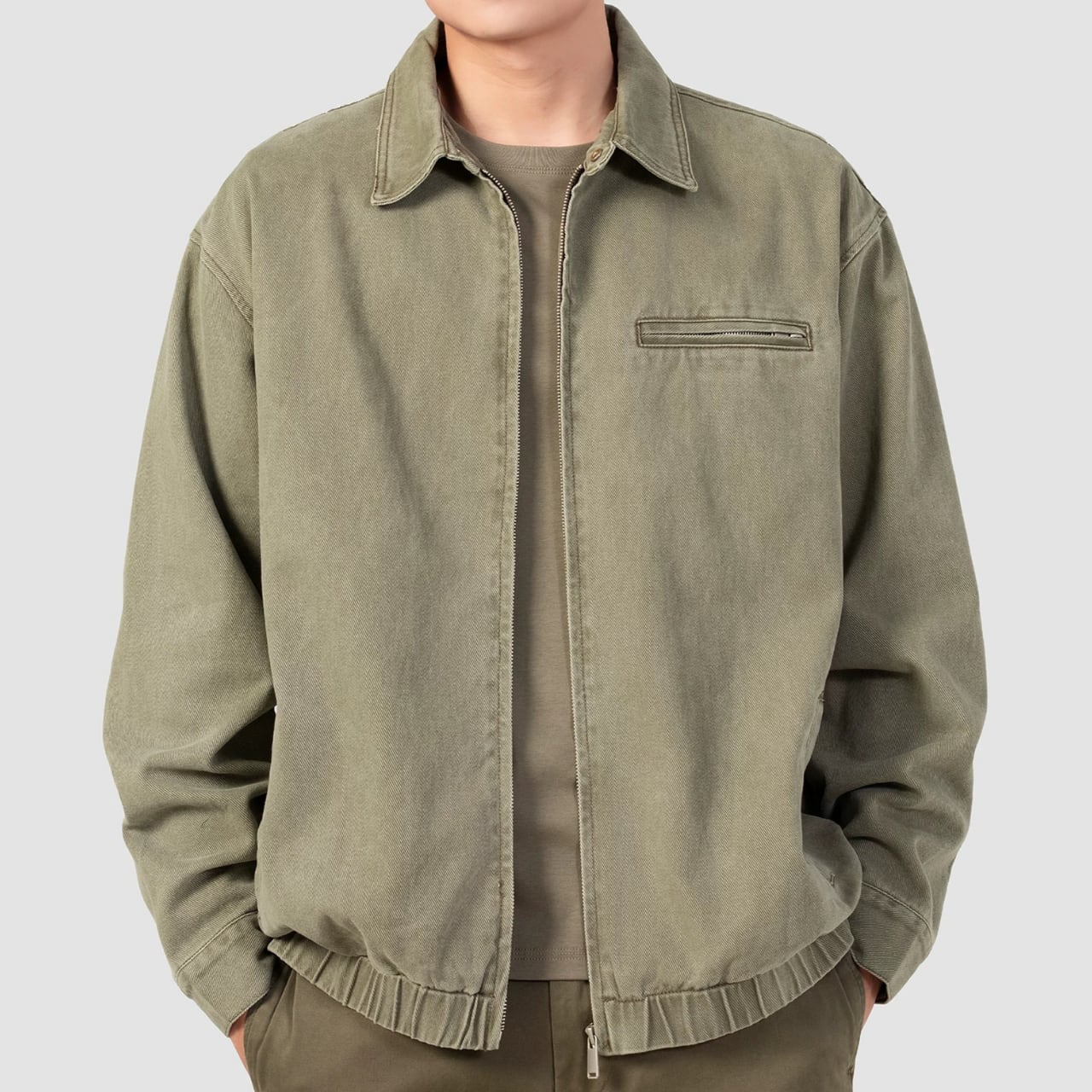 フルジップアップ レギュラーカラー シングルブレストジャケット 00227