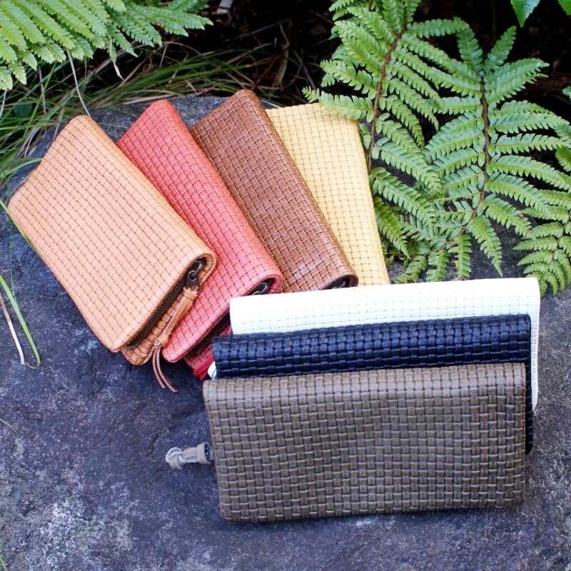 【未使用品】Folna フォルナ ウッドキューブ がま口長財布 2993810 マスタード イエロー×レザー Folna Folna(フォルナ）牛革製 ふわふわレザーウッドキューブ がま口長