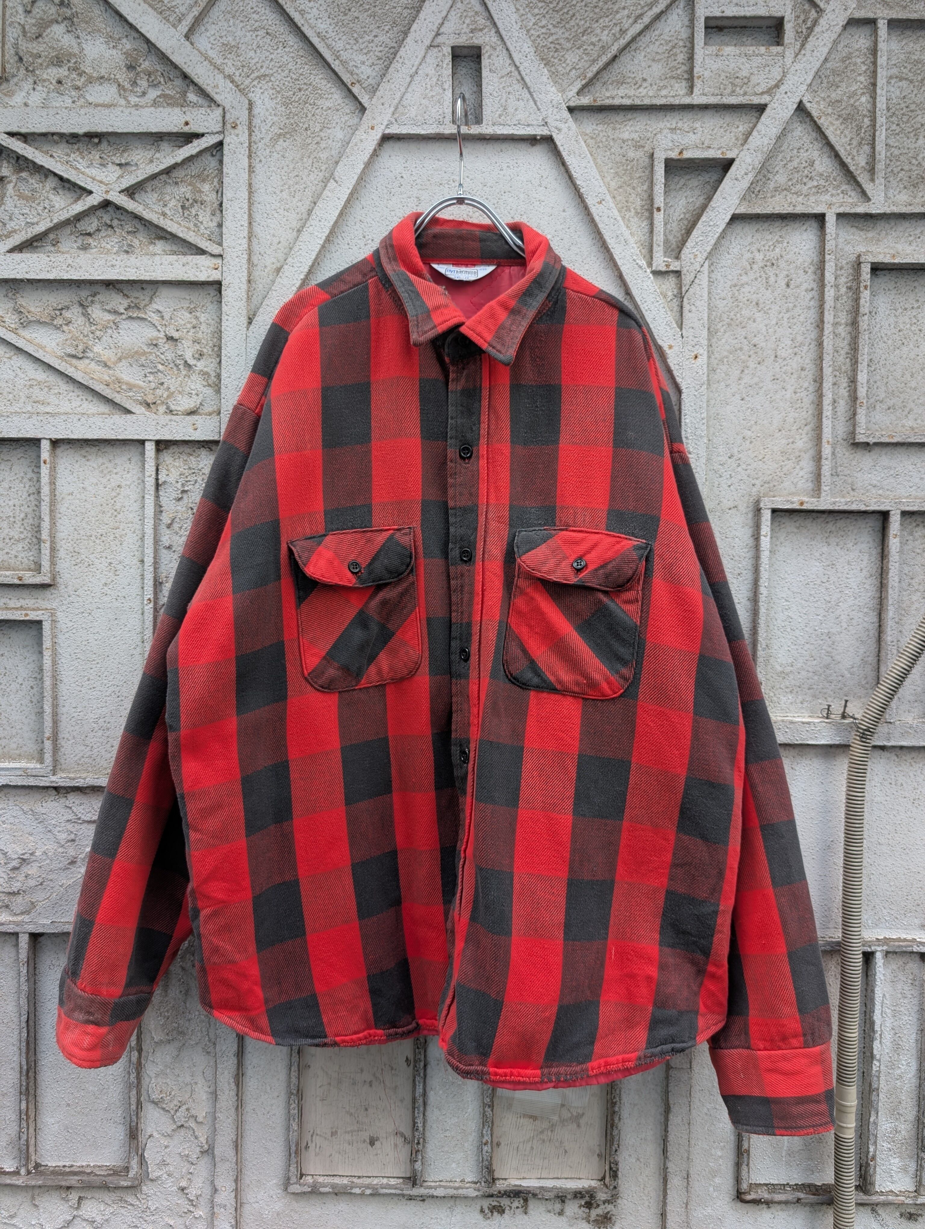 "FIVE BROTHER" buffalo check inner quilting flannel shirt / made in USA
