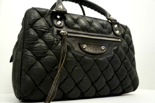 ◆BALENCIAGAバレンシアガ ザ・マトラッセ ボックス ミニボストン型 レザー ハンド バッグ 黒◆ エディターズラインから希少なマトラッセ♪