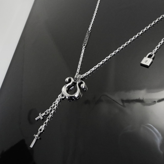 RHYTHMIC HORSESHOE LARGE with CROSSES NECKLACE #1 with GODSIZE® I.D. TAG / リズミックホースシュー・L ウィズ クロス #1ネックレス ゴッドサイズ® I.D.タグ