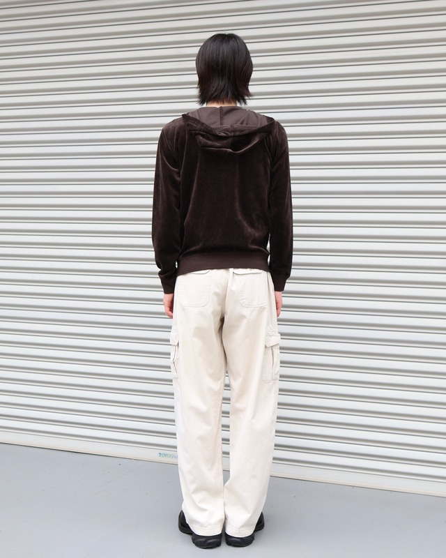 short length velor zip-up foodie