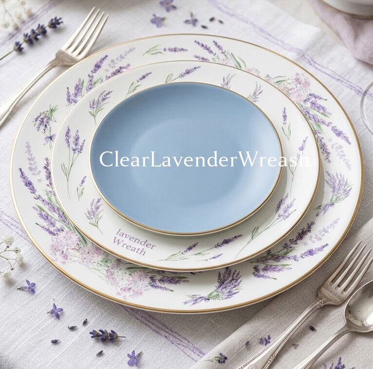 白磁用水彩ClearLavenderWreash ラベンダーリース転写紙 A4サイズ