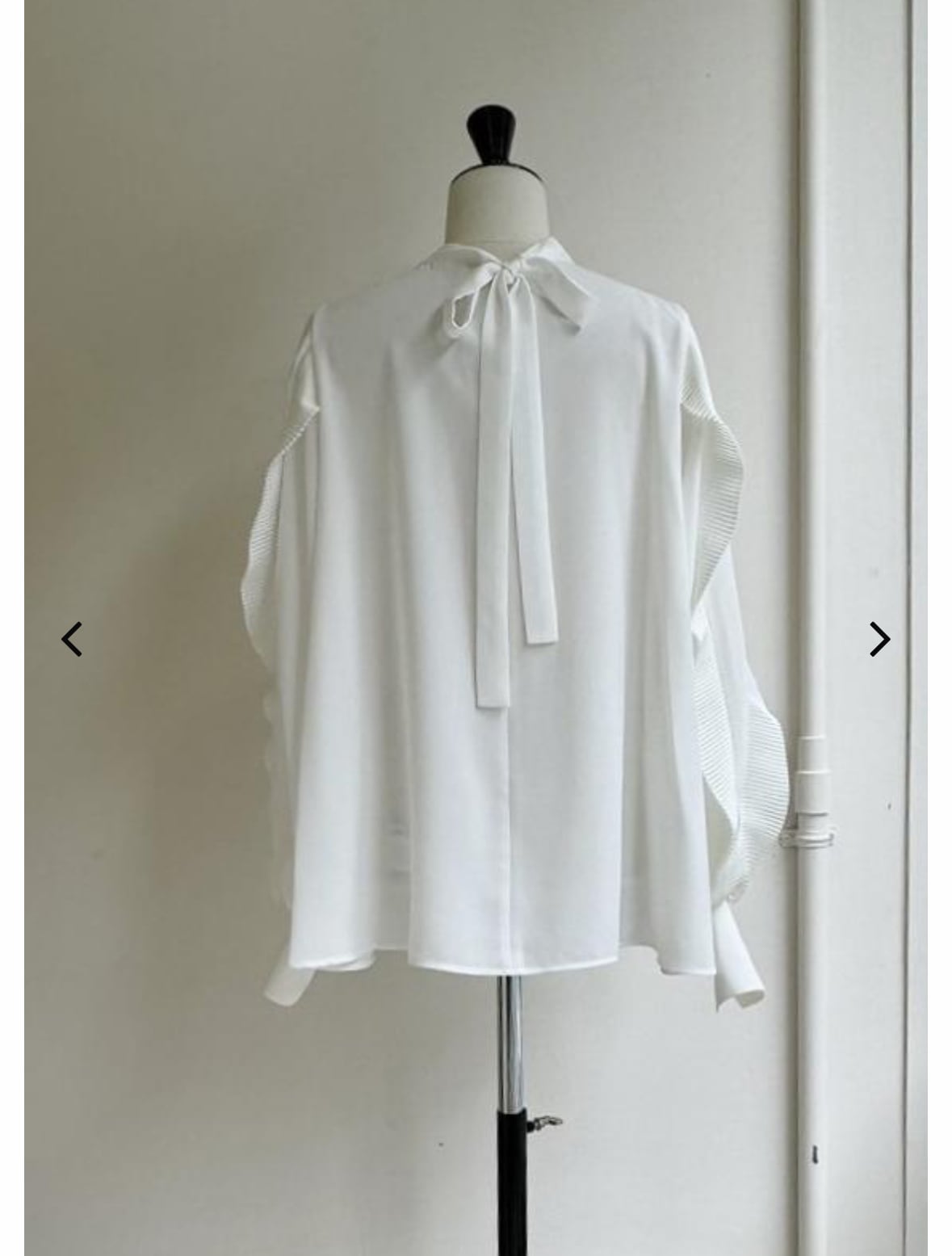 ☆大人気☆再販☆ 袖プリーツデザインジョーゼット2WAYブラウス