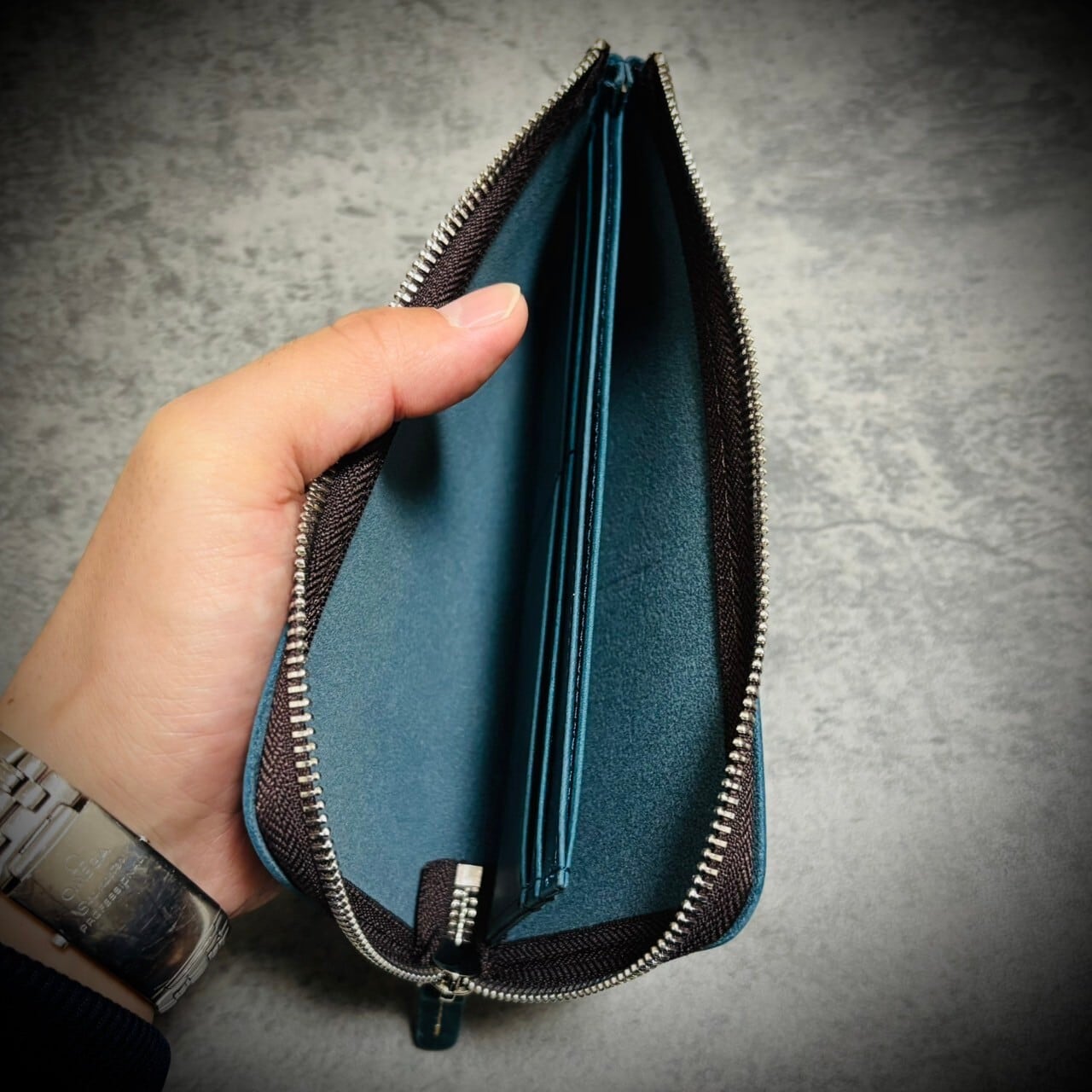 本革　長財布　イタリアンヌバックレザーメンズ　　レディースお洒落　高級L字長財布 イタリアンレザー L字 ファスナー 長財布 ヌバック 牛革 本革 メンズ