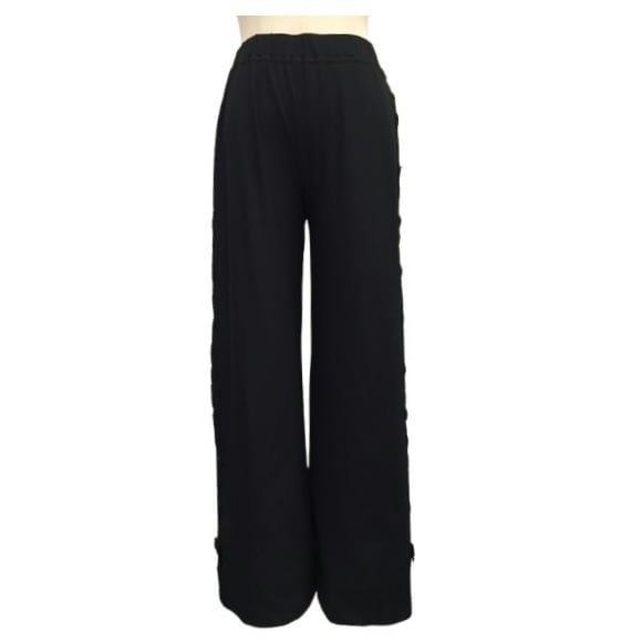 スーパービューティー ワイドパンツパンツ サイドレーステープ使い