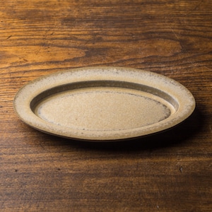 斑茶色 オーバルプレート（楕円皿）／安藤美和