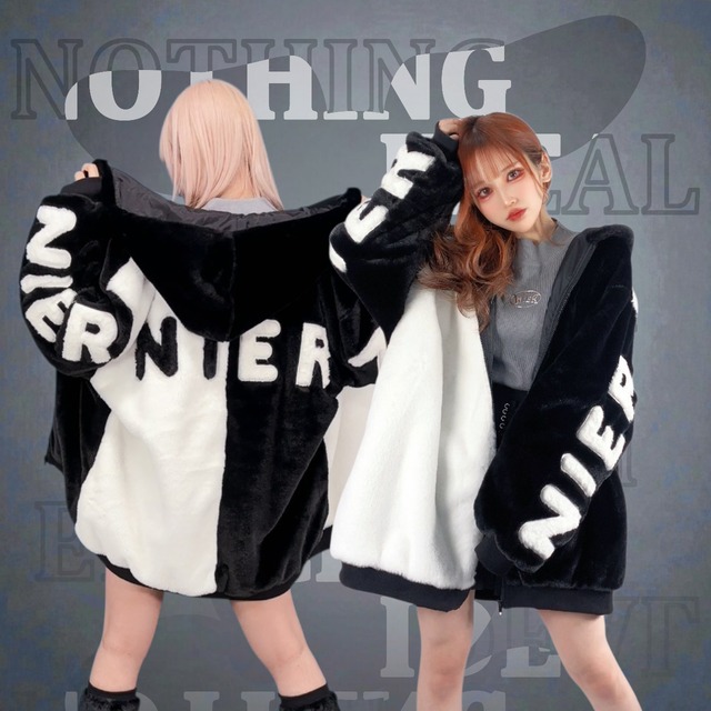 先着77点限定55%OFF大特価【超ふわもこ】TWO-TONE ZIP OUTER