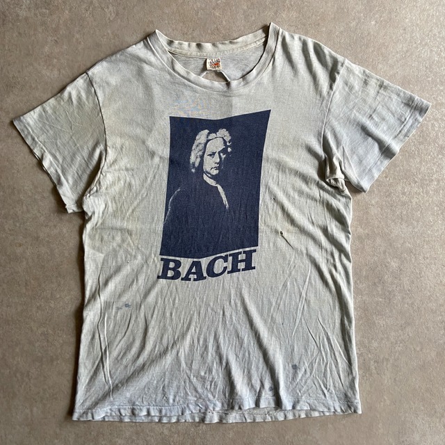 1970s  Vintage  Hanes  Bach Tee  M  Made in USA  G978