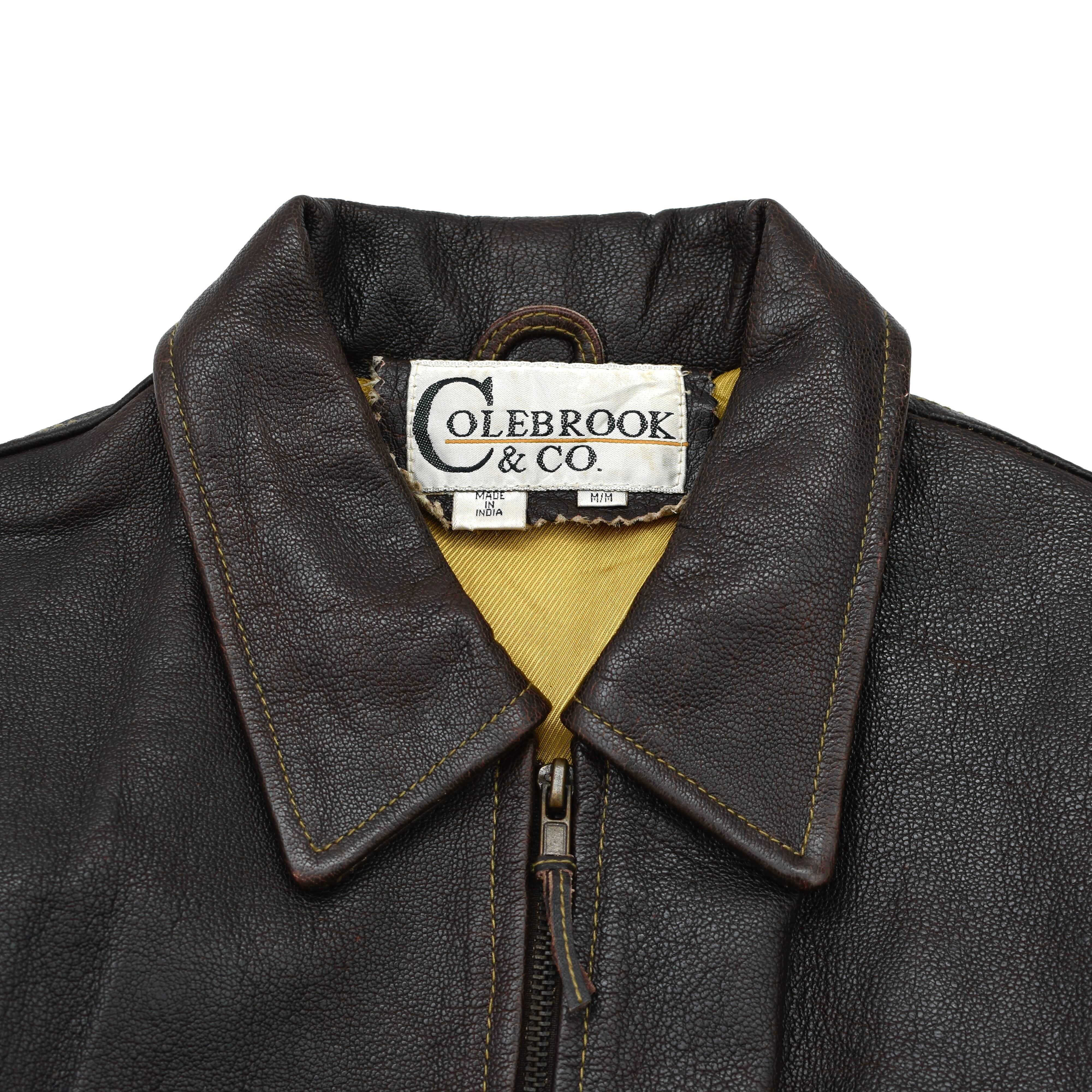 90's COLEBROOK&CO. dark brown leather jkt | 古着屋 grin days