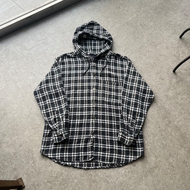 90s Shah Safari check shirt hoodie【仙台店】