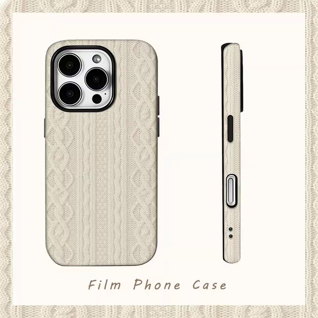 ほわふわニット風 iPhoneケース（iphone12-iphone16）0102