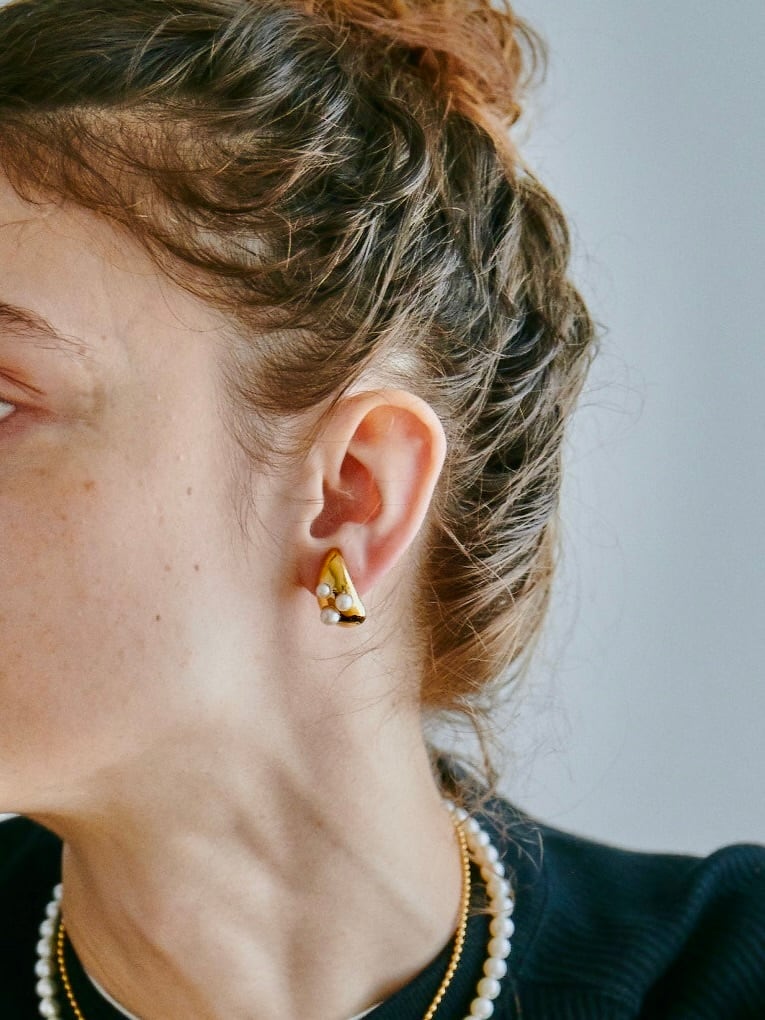 Loofah Pearl Pierce [RC-PC032] | Kaori Yamamoto JEWELRY SHOP