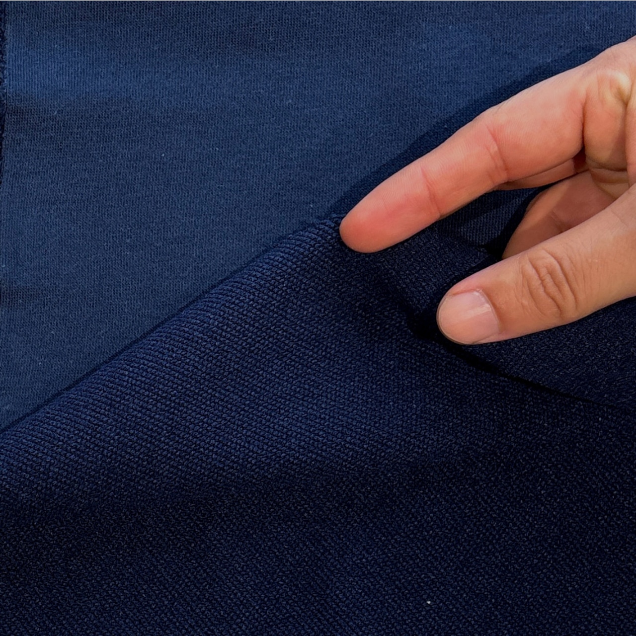 ★TB201◆2m◆綿ポリエステル混裏毛ニット生地◆ネイビー