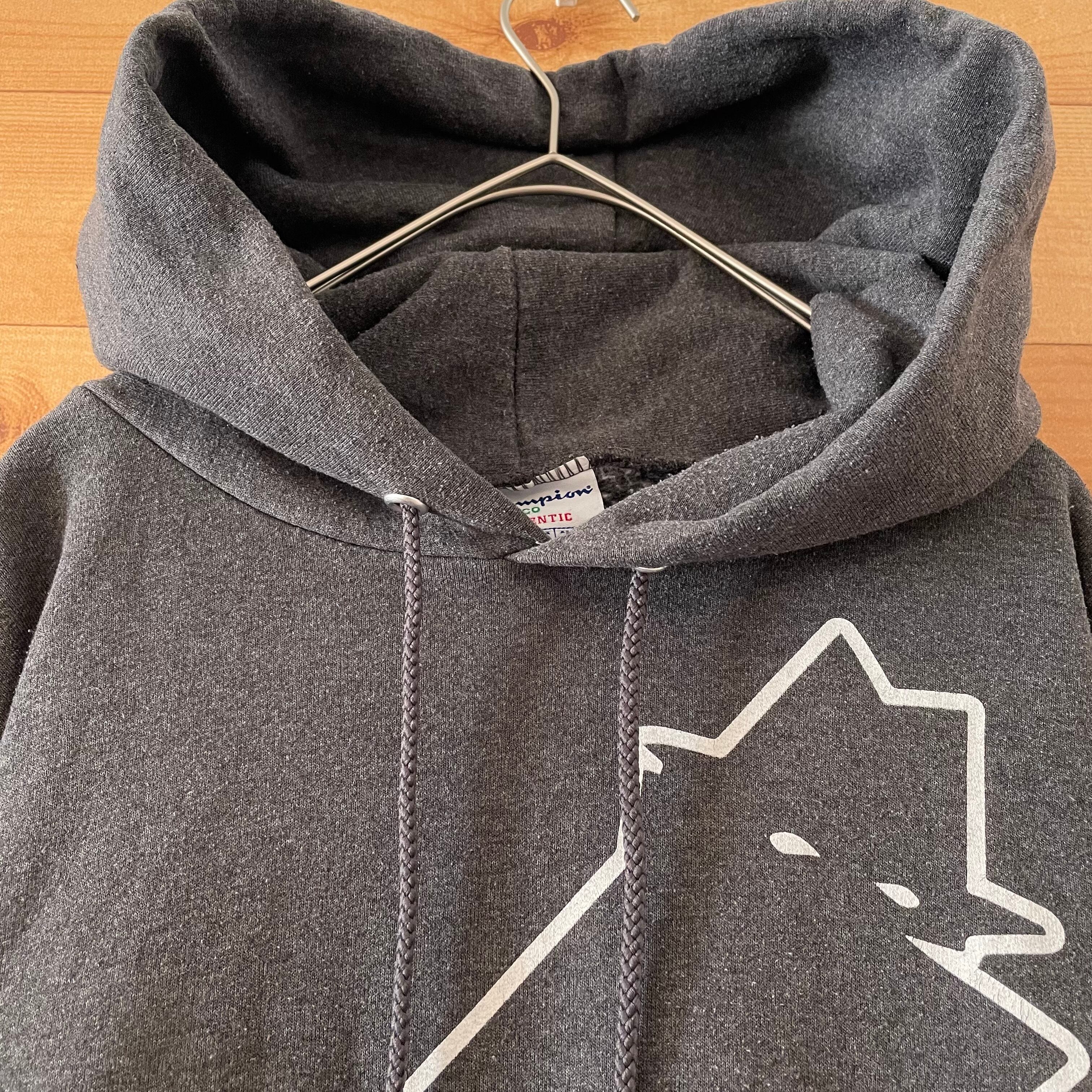 champion】プリント バックロゴ プルオーバー パーカー XL アメリカ