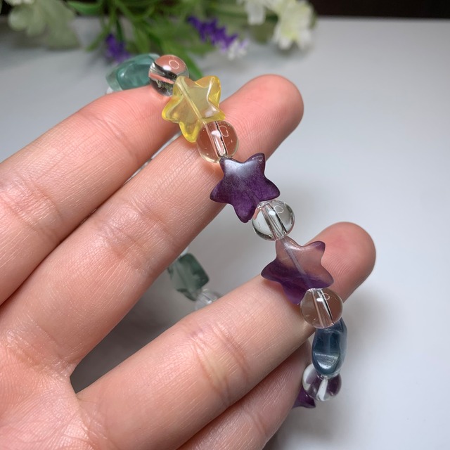 No2.フローライト星型ブレスレット