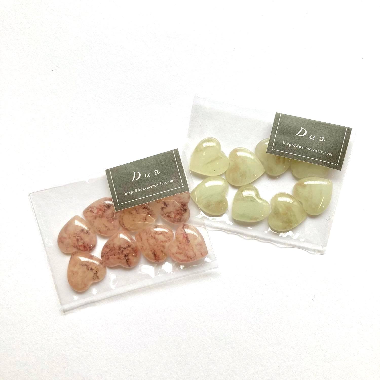 再入荷〉マーブル模様入りハートのカボションパック（8p） | Dua