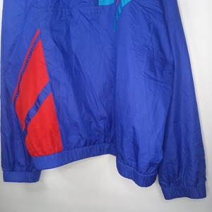 90s　アディダス　ハーフジップ　ナイロン　プルオーバー　刺繍ロゴ　レトロ