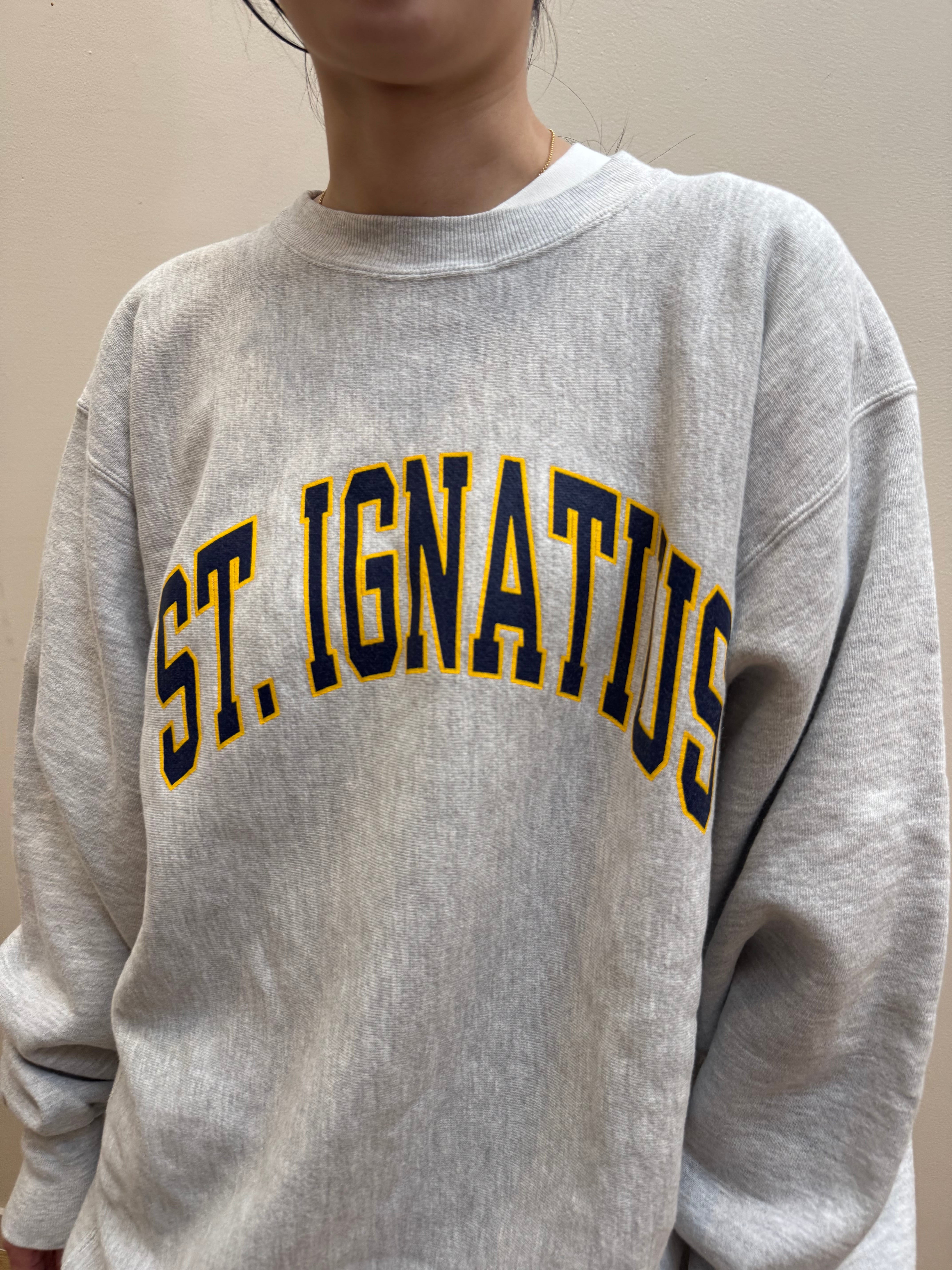 CU2-7 90S Champion SWEAT "ST.IGNATIUS"-GREY-✳︎