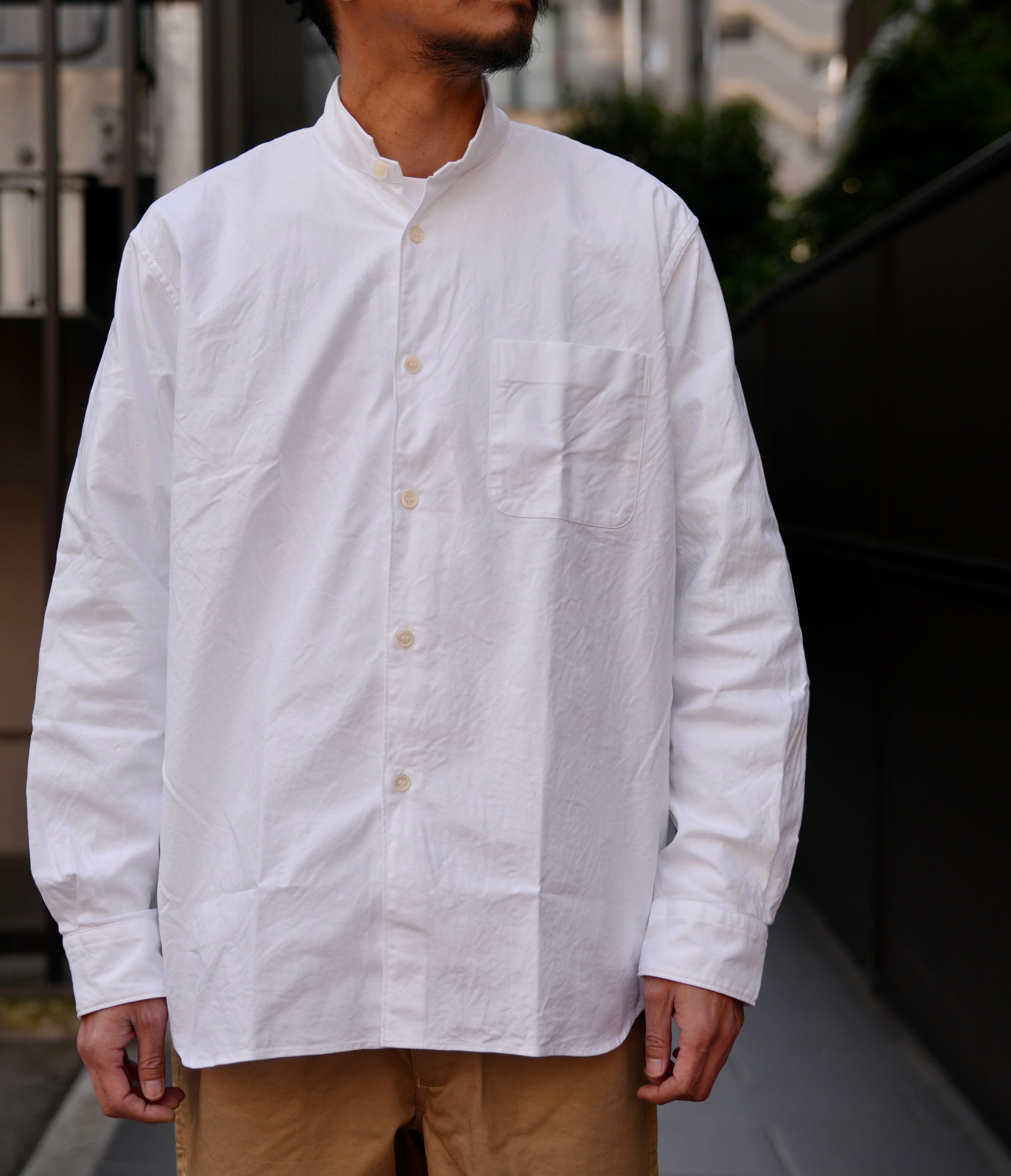 Sans limite(サンリミット) / Signs別注 ミコ糸ボックスMAOカラーシャツ -white-(S2401160)