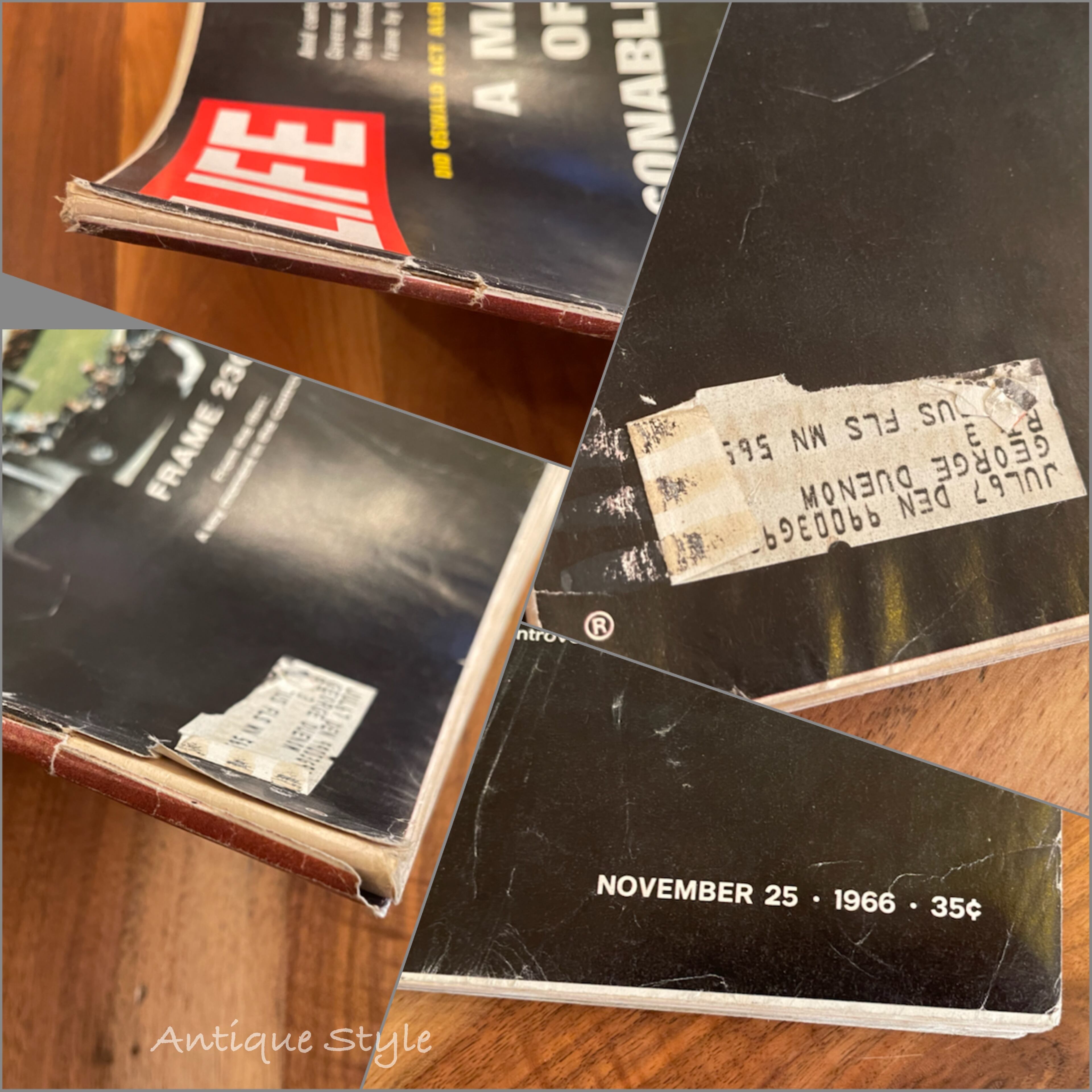 難あり】LIFE 1966年11月25日号 ケネディ大統領暗殺計画 アメトイ 特集 他 ライフ マガジン 雑誌 ビンテージ 【K-058d-002】  Antique Style～【アンスタ】アメリカ買付けのヴィンテージ・アンティークのおみせ。
