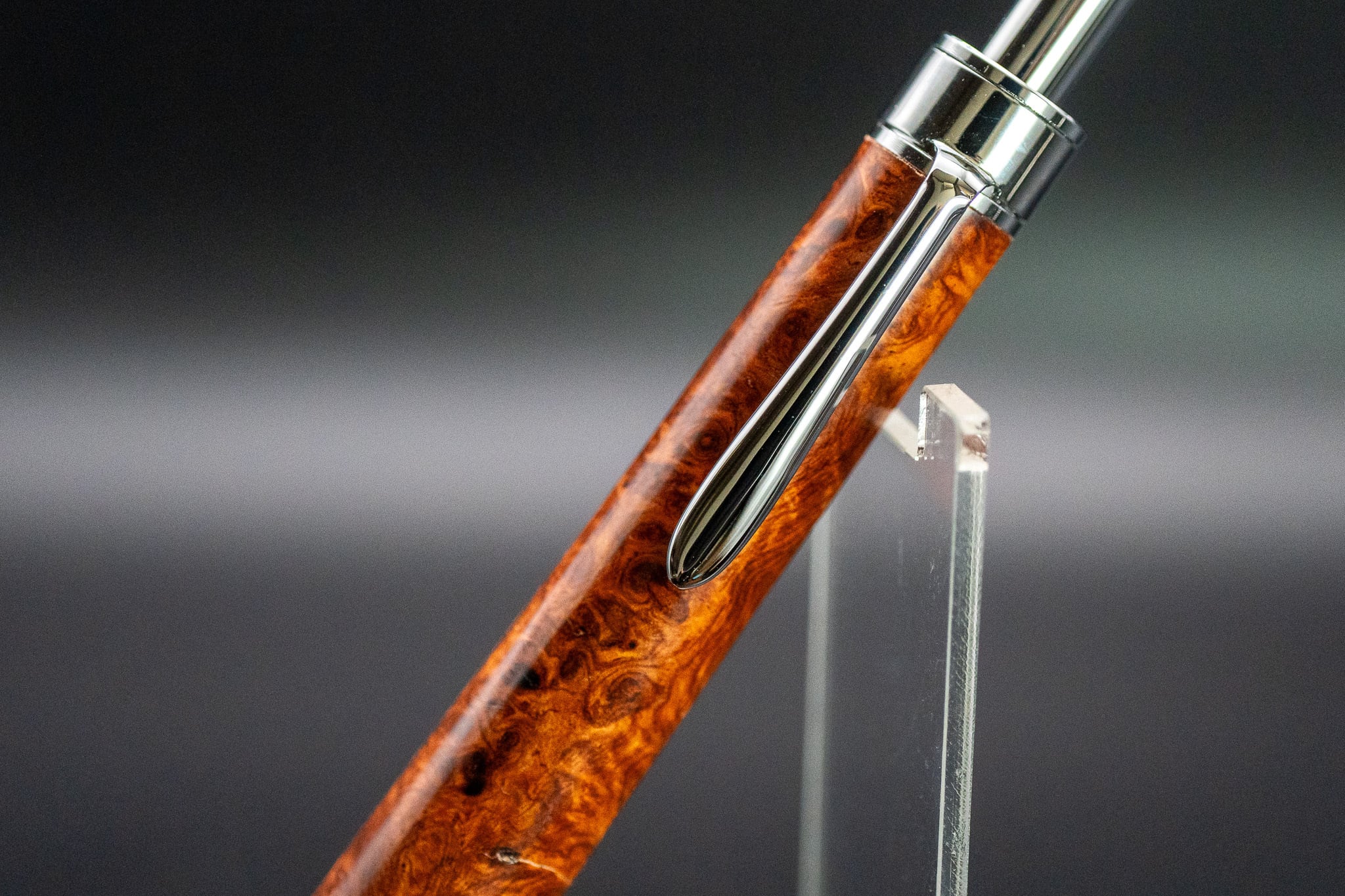 【朱色の銘木】 本花梨瘤杢 特上 silver MP