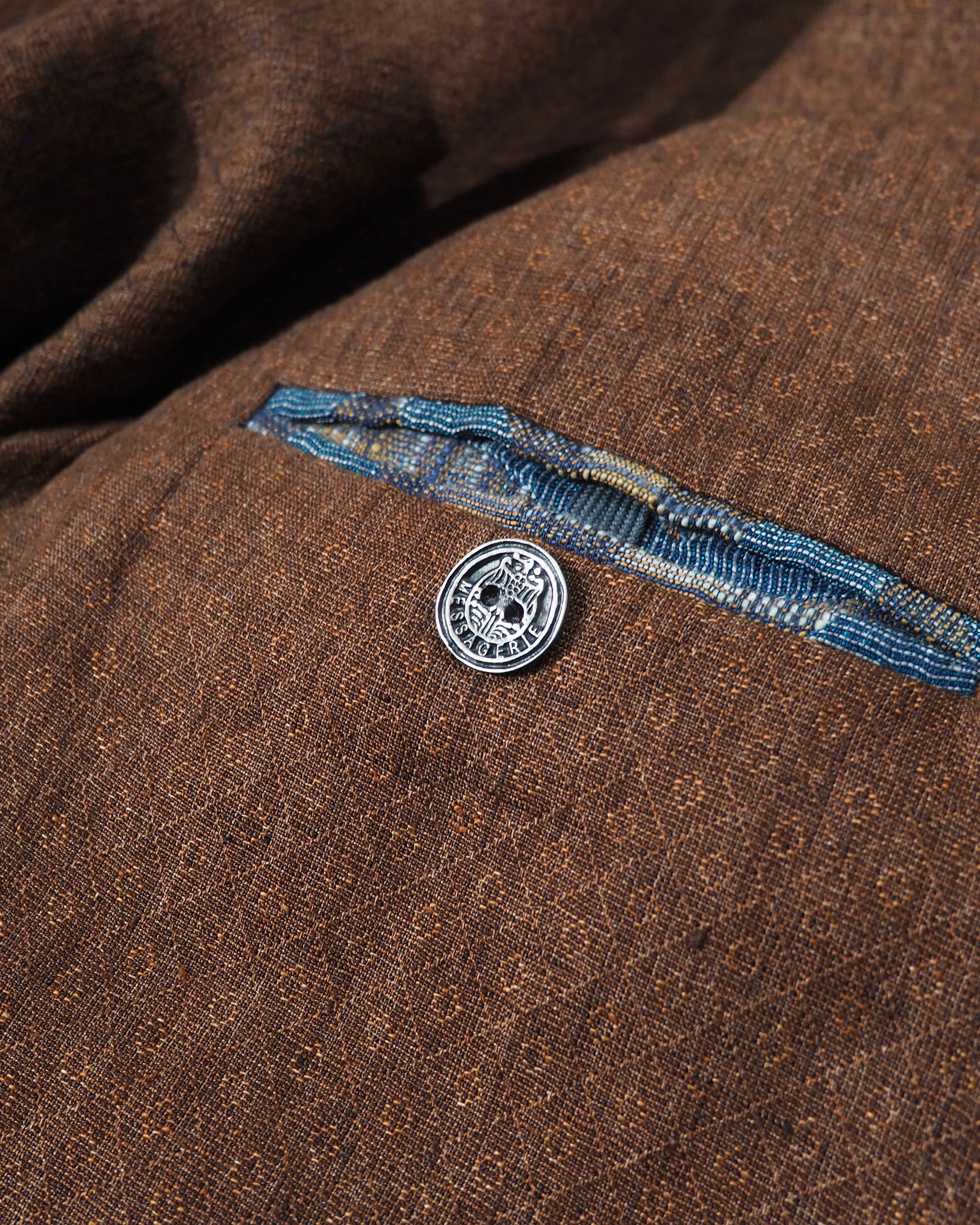 ” MESSAGERIE ” Pure Lino Linen 3B Tailored jacket (Made in Italy)