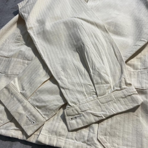 50s Au MOLINEL 刺繍タグ コットンツイル Vポケット フレンチワークジャケット 詳細写真6