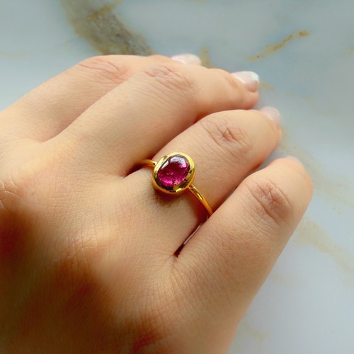 【oval ring】ピンクトルマリン