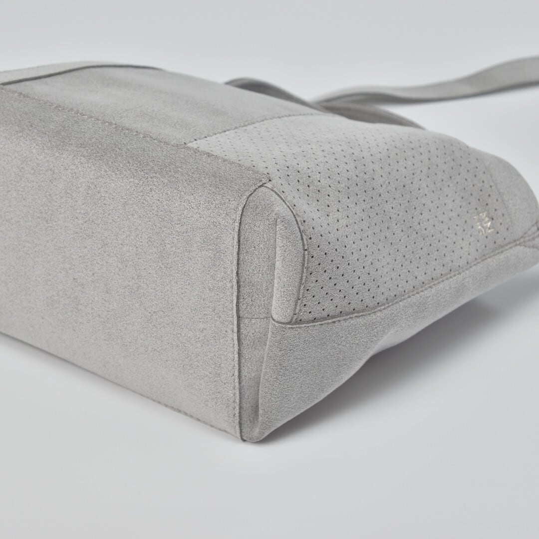 MNNG エムエヌエヌジー スタックトートミニ・ミックスグレイ 東レのウルトラスエードを使った「mononoguもののぐ」のセカンドライン