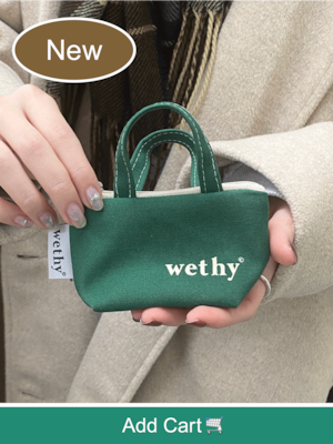 wethy キーホルダー ポーチグリーン minitote keychain  韓国雑貨