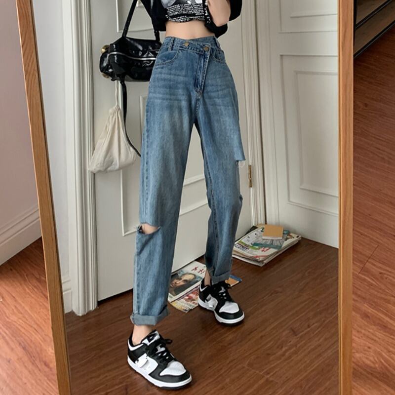 ジーンズ サマー薄手ルーズパンツ ウェスト 夏物 1号婦人59691046067