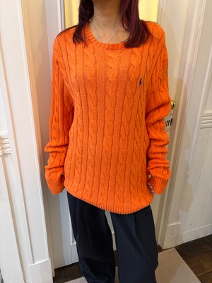 Ralph Lauren / vintage Orange long sleeve polo. (O)