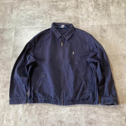 90-00s Polo by Ralph Lauren ネイビー コットンツイル スイングトップ 無地 タイ製 XL jacket